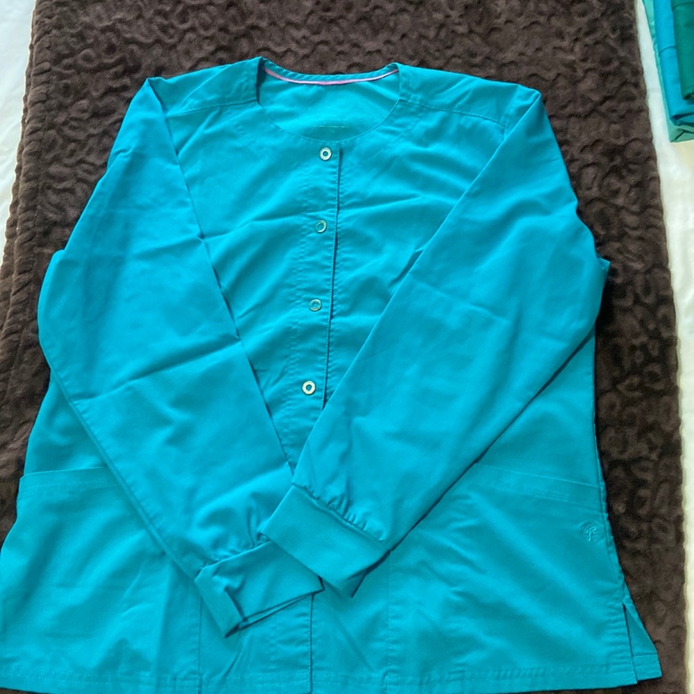 TEAL SCRUB JACKET BY HEALING HANDs